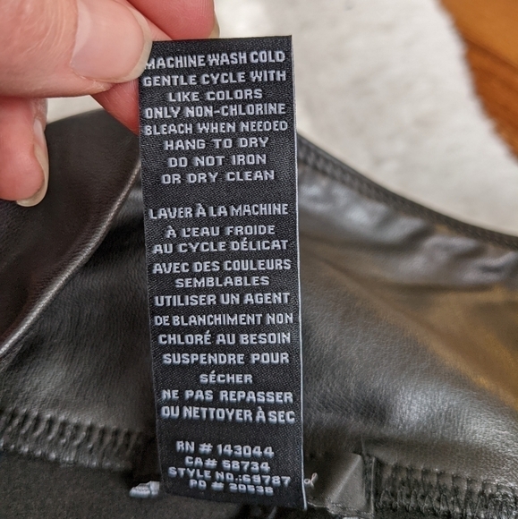 7fam leather look faux vegan leggings black 3x plus - Picture 6 of 11